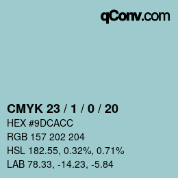 Color code: CMYK 23 / 1 / 0 / 20 | qconv.com