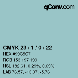 Color code: CMYK 23 / 1 / 0 / 22 | qconv.com