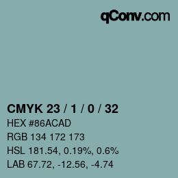 Color code: CMYK 23 / 1 / 0 / 32 | qconv.com