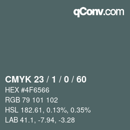 Color code: CMYK 23 / 1 / 0 / 60 | qconv.com