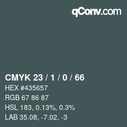 颜色代码: CMYK 23 / 1 / 0 / 66 | qconv.com