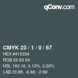 Color code: CMYK 23 / 1 / 0 / 67 | qconv.com