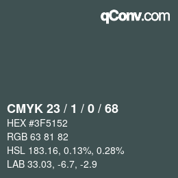 カラーコード: CMYK 23 / 1 / 0 / 68 | qconv.com
