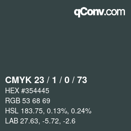 Color code: CMYK 23 / 1 / 0 / 73 | qconv.com