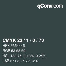 カラーコード: CMYK 23 / 1 / 0 / 73 | qconv.com