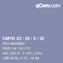 Color code: CMYK 23 / 20 / 0 / 32 | qconv.com