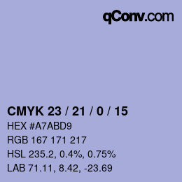 Color code: CMYK 23 / 21 / 0 / 15 | qconv.com