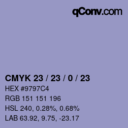 Color code: CMYK 23 / 23 / 0 / 23 | qconv.com