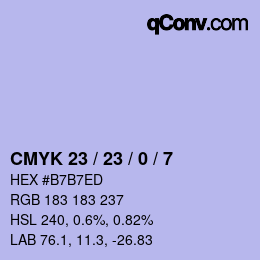 Color code: CMYK 23 / 23 / 0 / 7 | qconv.com