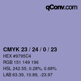 颜色代码: CMYK 23 / 24 / 0 / 23 | qconv.com