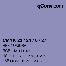 Color code: CMYK 23 / 24 / 0 / 27 | qconv.com