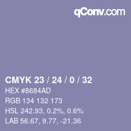 カラーコード: CMYK 23 / 24 / 0 / 32 | qconv.com