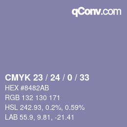 Color code: CMYK 23 / 24 / 0 / 33 | qconv.com