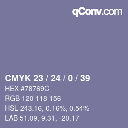 Color code: CMYK 23 / 24 / 0 / 39 | qconv.com