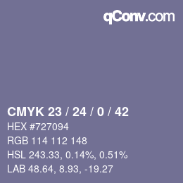 Color code: CMYK 23 / 24 / 0 / 42 | qconv.com