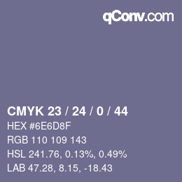 Color code: CMYK 23 / 24 / 0 / 44 | qconv.com