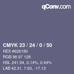Color code: CMYK 23 / 24 / 0 / 50 | qconv.com