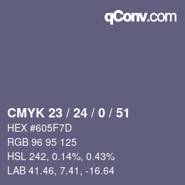 Color code: CMYK 23 / 24 / 0 / 51 | qconv.com