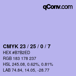 カラーコード: CMYK 23 / 25 / 0 / 7 | qconv.com