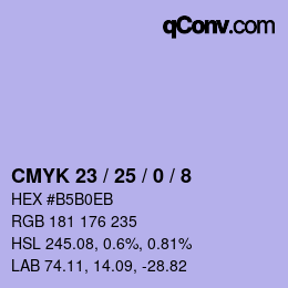 Color code: CMYK 23 / 25 / 0 / 8 | qconv.com