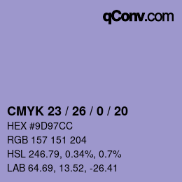 Color code: CMYK 23 / 26 / 0 / 20 | qconv.com