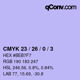 カラーコード: CMYK 23 / 26 / 0 / 3 | qconv.com