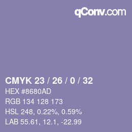 颜色代码: CMYK 23 / 26 / 0 / 32 | qconv.com