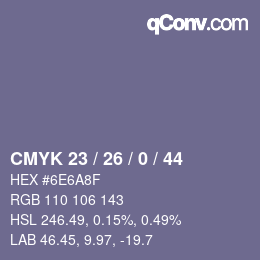 Color code: CMYK 23 / 26 / 0 / 44 | qconv.com