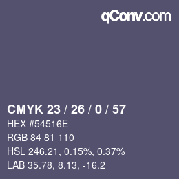 Color code: CMYK 23 / 26 / 0 / 57 | qconv.com