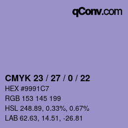 Código de color: CMYK 23 / 27 / 0 / 22 | qconv.com