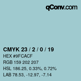 颜色代码: CMYK 23 / 2 / 0 / 19 | qconv.com