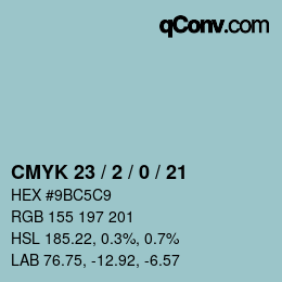 Color code: CMYK 23 / 2 / 0 / 21 | qconv.com
