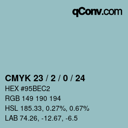 颜色代码: CMYK 23 / 2 / 0 / 24 | qconv.com