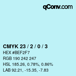 カラーコード: CMYK 23 / 2 / 0 / 3 | qconv.com