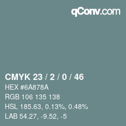 Color code: CMYK 23 / 2 / 0 / 46 | qconv.com