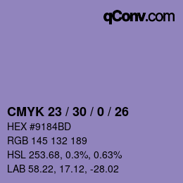 Color code: CMYK 23 / 30 / 0 / 26 | qconv.com