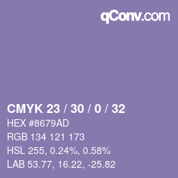 Farbcode: CMYK 23 / 30 / 0 / 32 | qconv.com