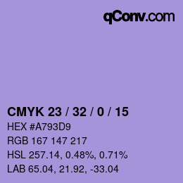 Color code: CMYK 23 / 32 / 0 / 15 | qconv.com