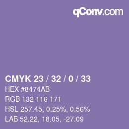 Color code: CMYK 23 / 32 / 0 / 33 | qconv.com