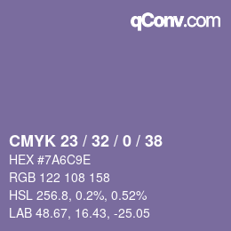 Color code: CMYK 23 / 32 / 0 / 38 | qconv.com