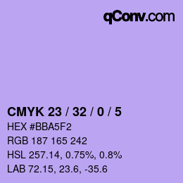 Color code: CMYK 23 / 32 / 0 / 5 | qconv.com