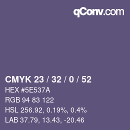 Color code: CMYK 23 / 32 / 0 / 52 | qconv.com