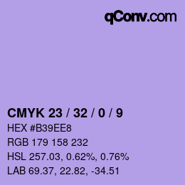 カラーコード: CMYK 23 / 32 / 0 / 9 | qconv.com