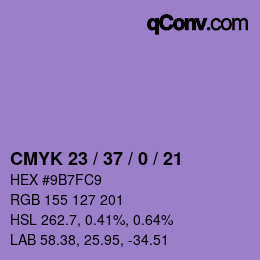 カラーコード: CMYK 23 / 37 / 0 / 21 | qconv.com