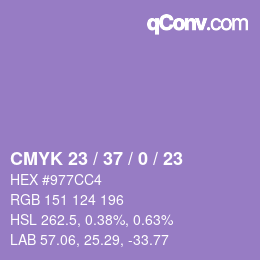 Color code: CMYK 23 / 37 / 0 / 23 | qconv.com