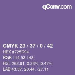 Código de color: CMYK 23 / 37 / 0 / 42 | qconv.com