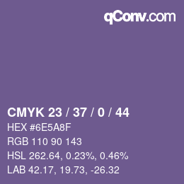 カラーコード: CMYK 23 / 37 / 0 / 44 | qconv.com