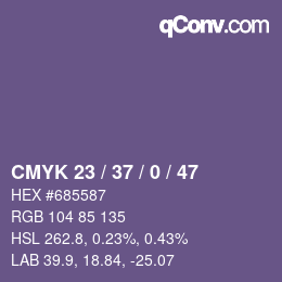 Color code: CMYK 23 / 37 / 0 / 47 | qconv.com