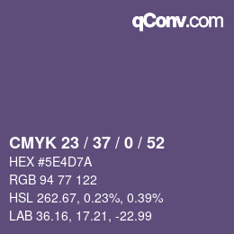 Código de color: CMYK 23 / 37 / 0 / 52 | qconv.com