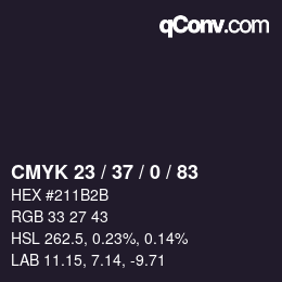 Color code: CMYK 23 / 37 / 0 / 83 | qconv.com